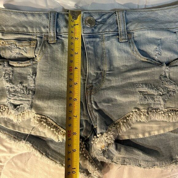 American Eagle Jean Shorts Size 4 Shortie - Picture 4 of 10